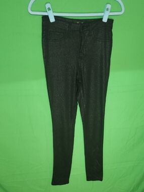 Klique B Metallic Black Sparkle Glitter Skinny Jeggings - RN 125813 Size 1